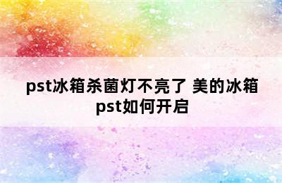 pst冰箱杀菌灯不亮了 美的冰箱pst如何开启